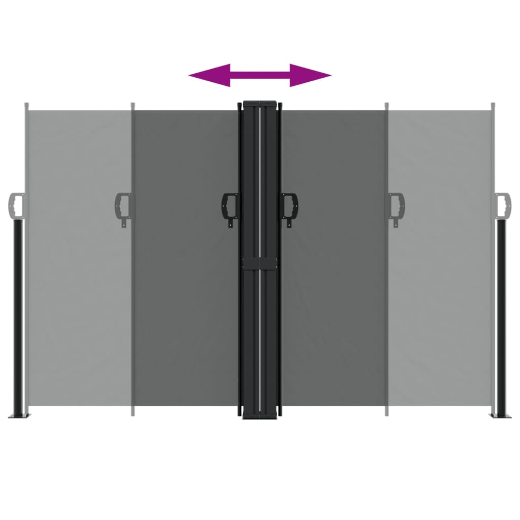 Uttrekkbar sidemarkise antrasitt 160x1000 cm