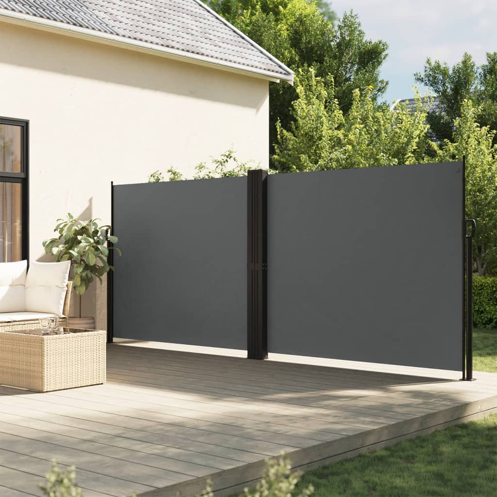 Uttrekkbar sidemarkise antrasitt 160x1000 cm