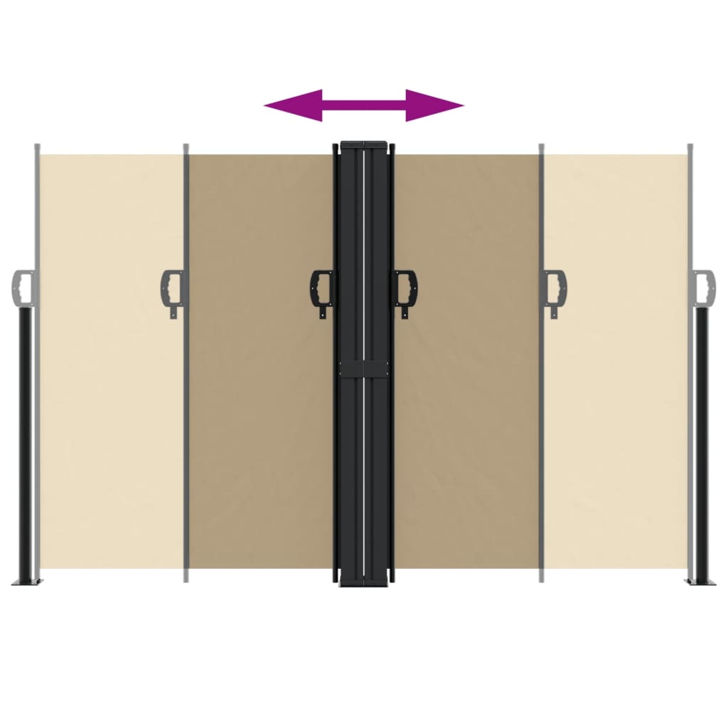 Uttrekkbar sidemarkise beige 160x1000 cm