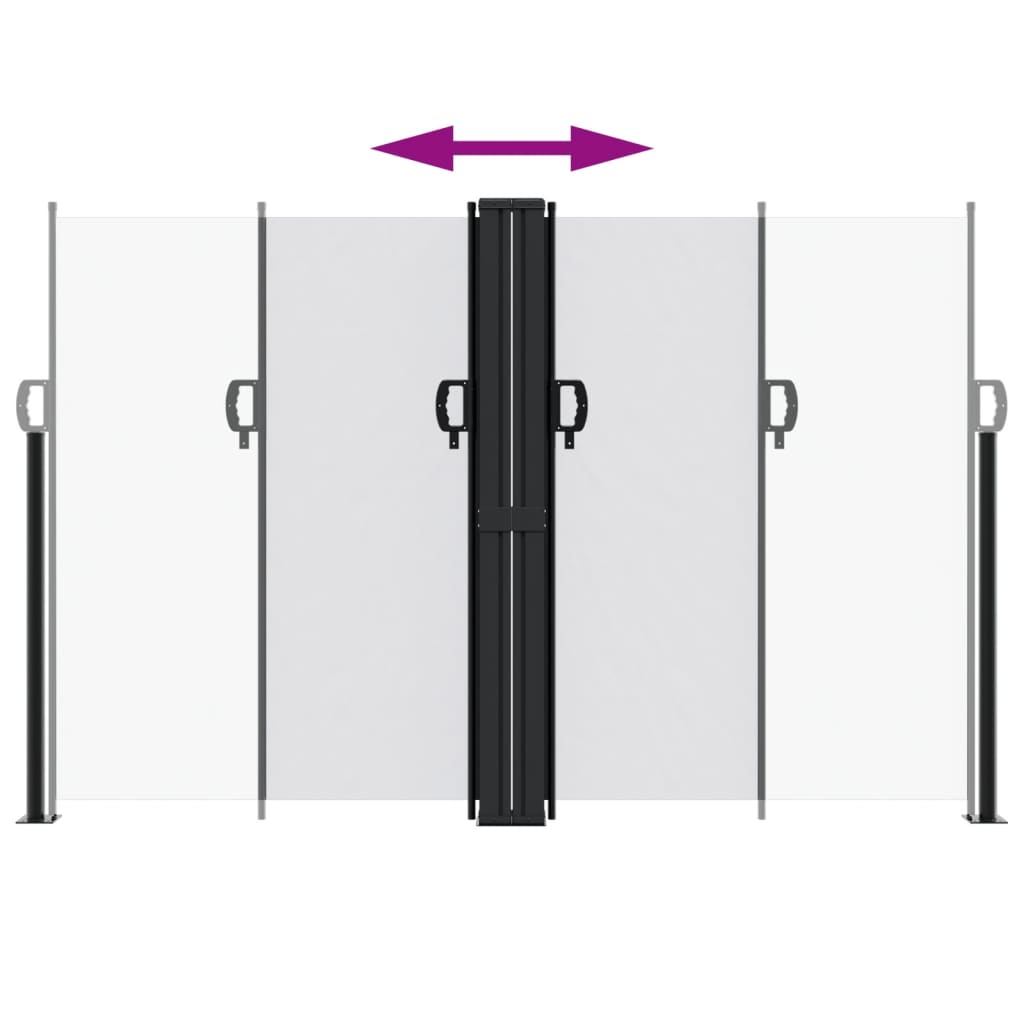 Uttrekkbar sidemarkise hvit 160x1000 cm