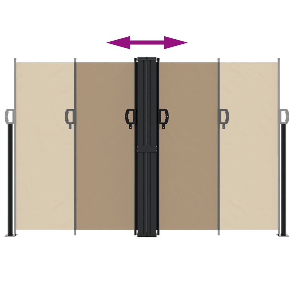 Uttrekkbar sidemarkise gråbrun 160x1000 cm