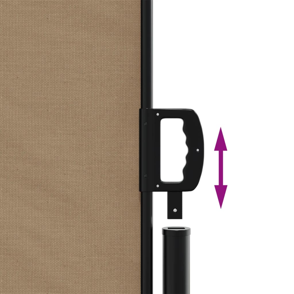 Uttrekkbar sidemarkise gråbrun 160x1000 cm