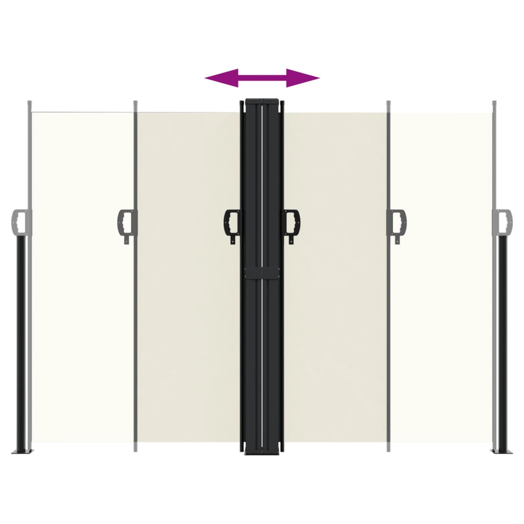 Uttrekkbar sidemarkise 180x1000 cm kremhvit