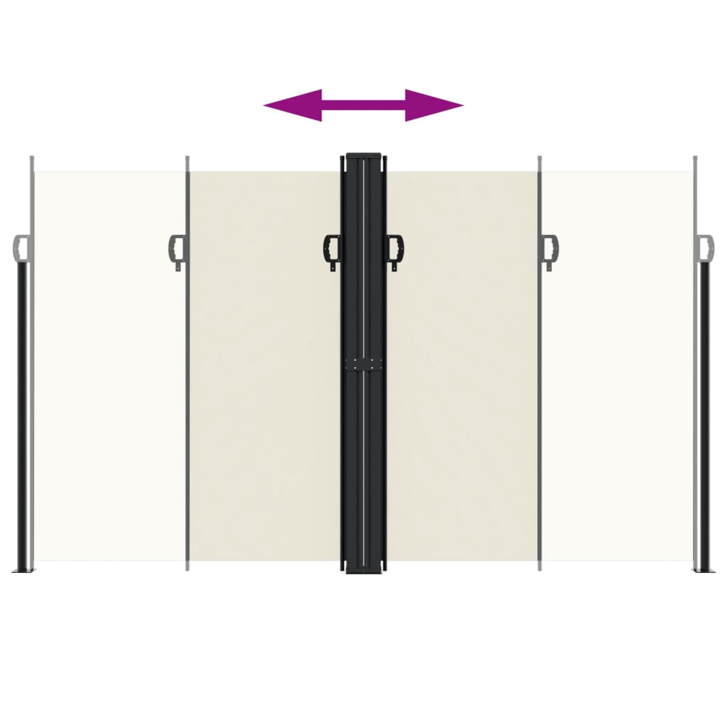 Uttrekkbar sidemarkise 200x1000 cm kremhvit