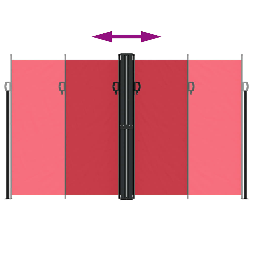 Uttrekkbar sidemarkise 200x1000 cm rød