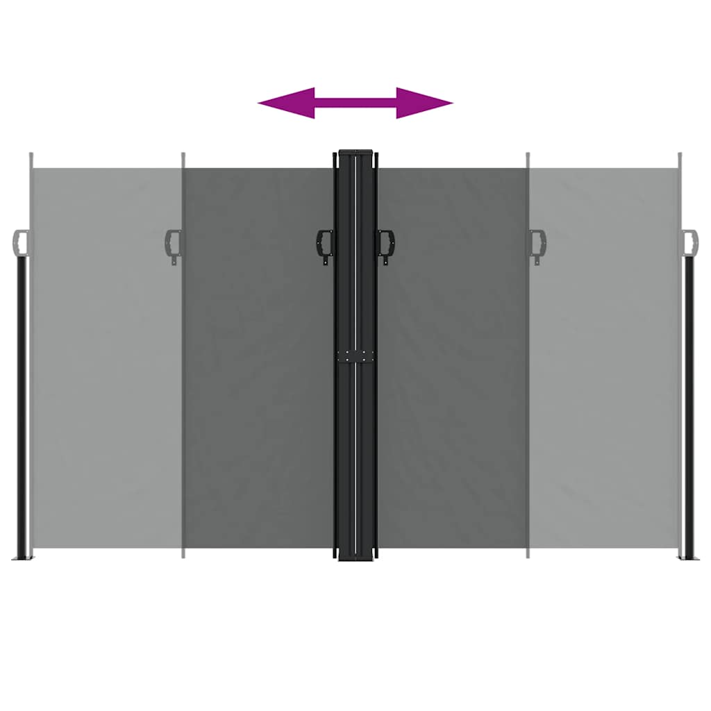 Uttrekkbar sidemarkise 200x1000 cm antrasitt