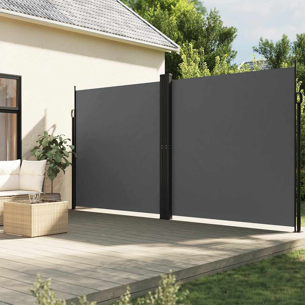 Uttrekkbar sidemarkise 200x1000 cm antrasitt