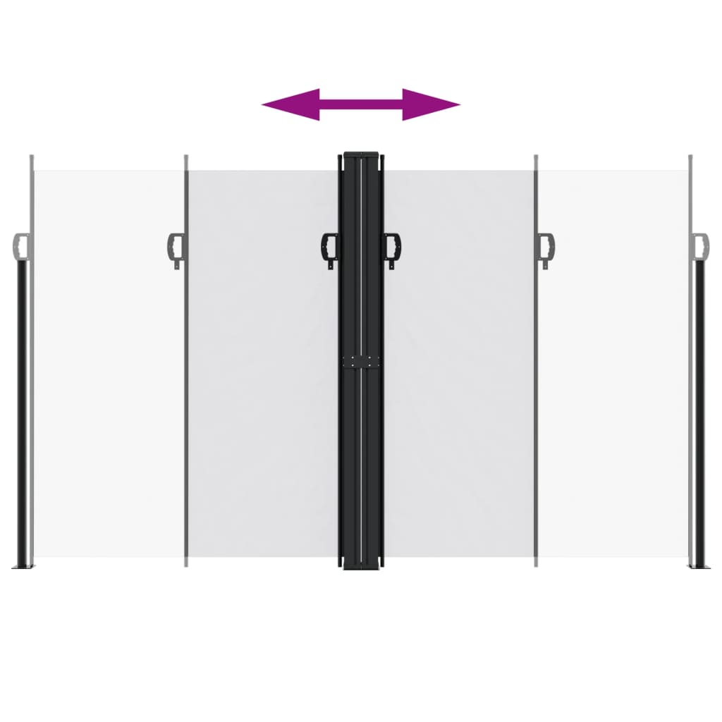Uttrekkbar sidemarkise 200x1000 cm hvit