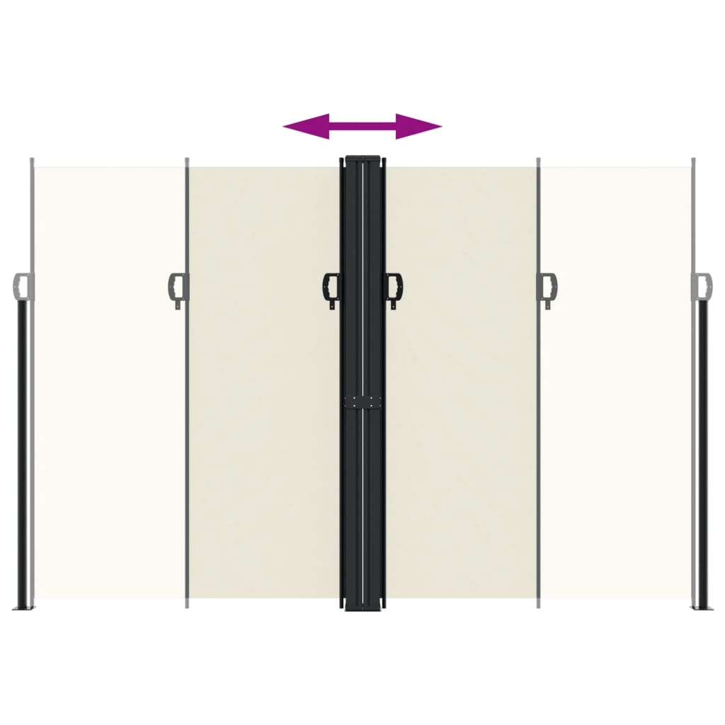 Uttrekkbar sidemarkise 220x1000 cm kremhvit