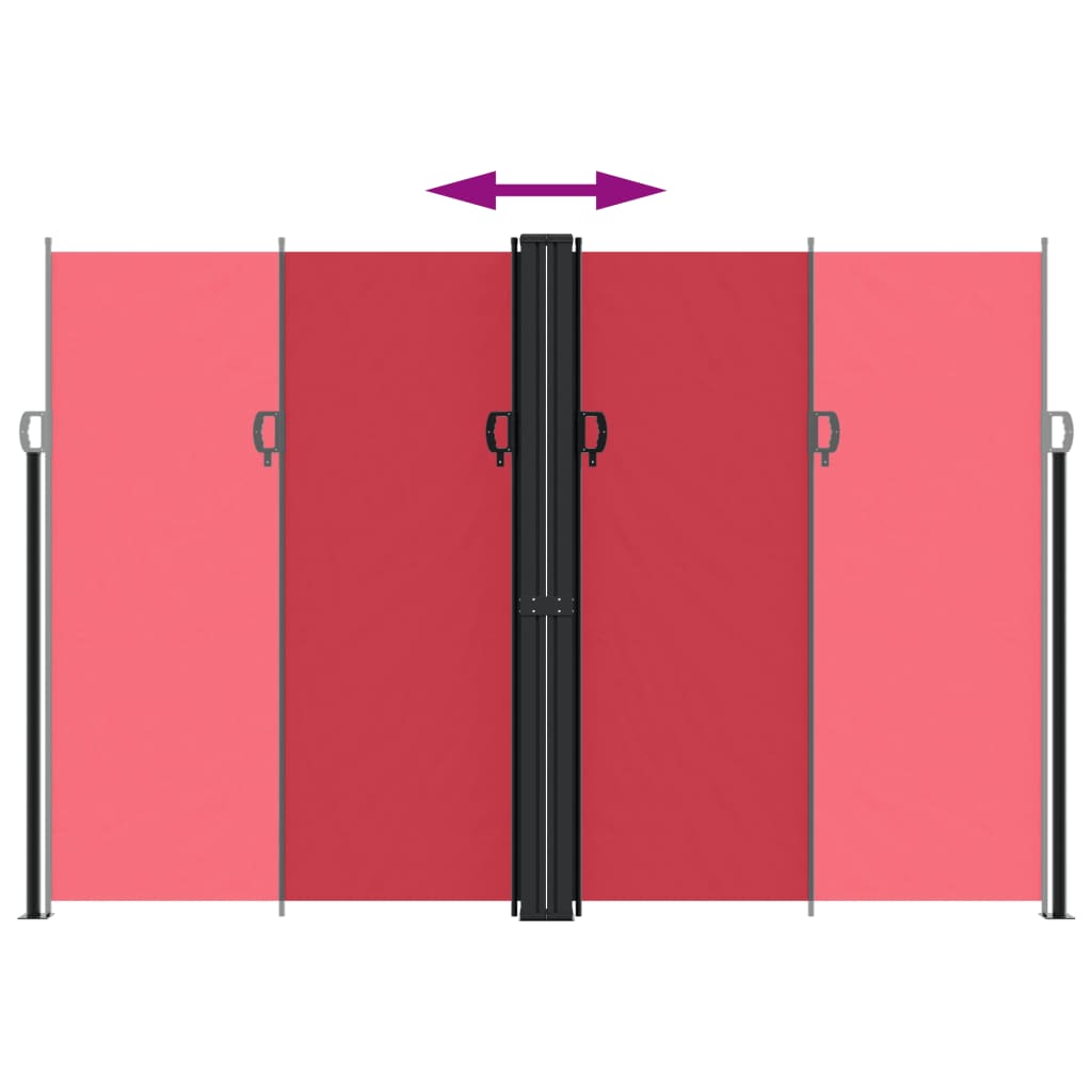 Uttrekkbar sidemarkise 220x1000 cm rød