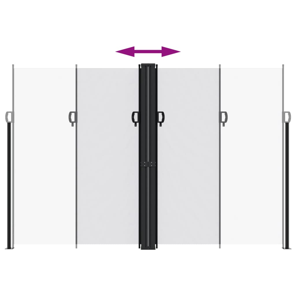 Uttrekkbar sidemarkise hvit 220x1000 cm