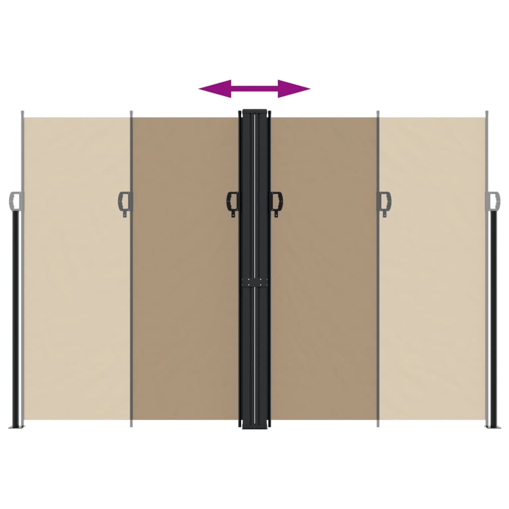 Uttrekkbar sidemarkise gråbrun 220x1000 cm