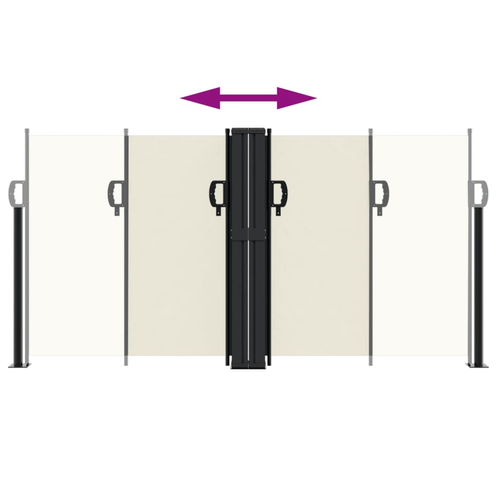 Uttrekkbar sidemarkise kremhvit 120x1200 cm