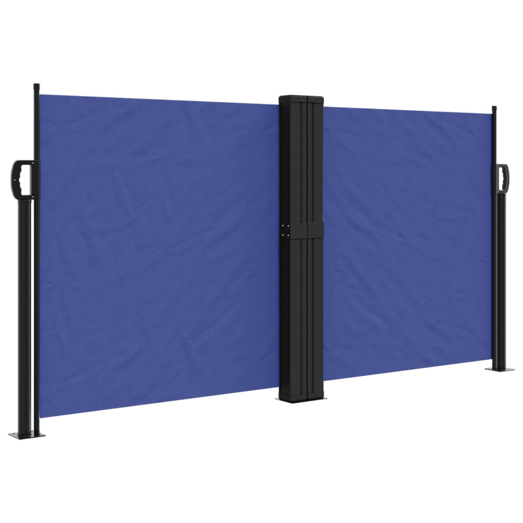 Uttrekkbar sidemarkise blå 120x1200 cm