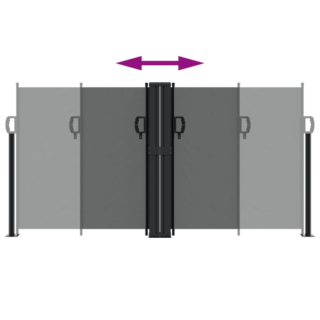 Uttrekkbar sidemarkise antrasitt 120x1200 cm