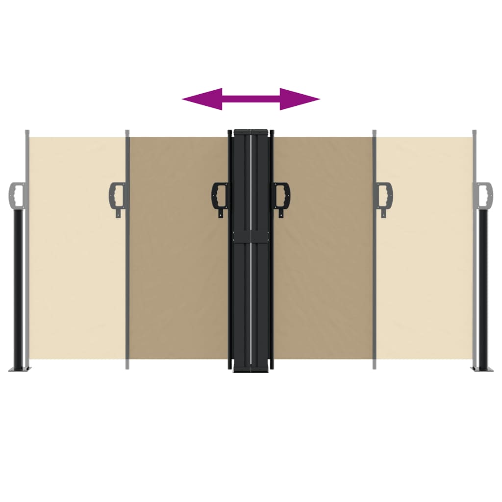 Uttrekkbar sidemarkise beige 120x1200 cm