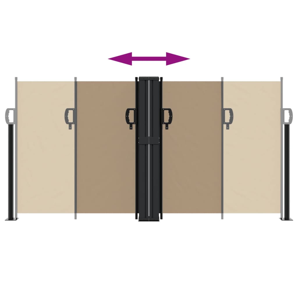 Uttrekkbar sidemarkise 120x1200 cm gråbrun