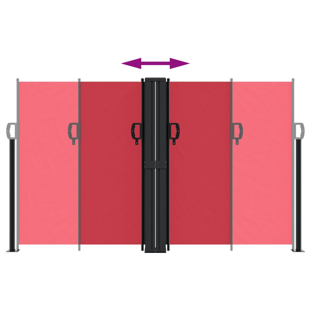 Uttrekkbar sidemarkise rød 140x1200 cm