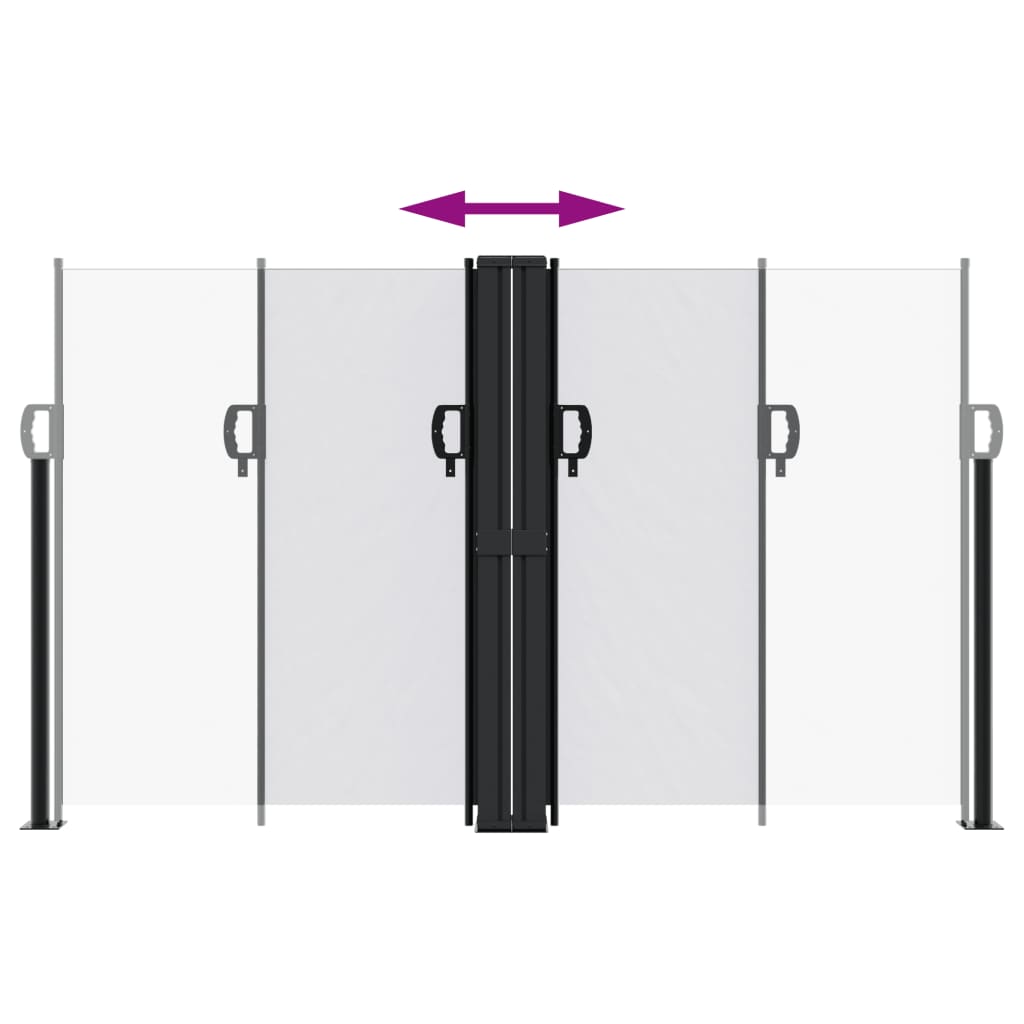 Uttrekkbar sidemarkise hvit 140x1200 cm