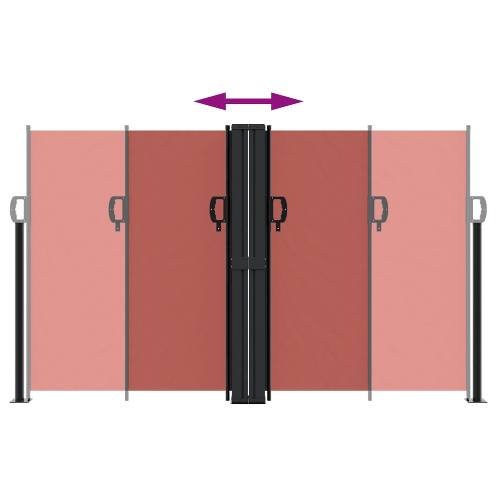 Uttrekkbar sidemarkise terrakotta 140x1200 cm