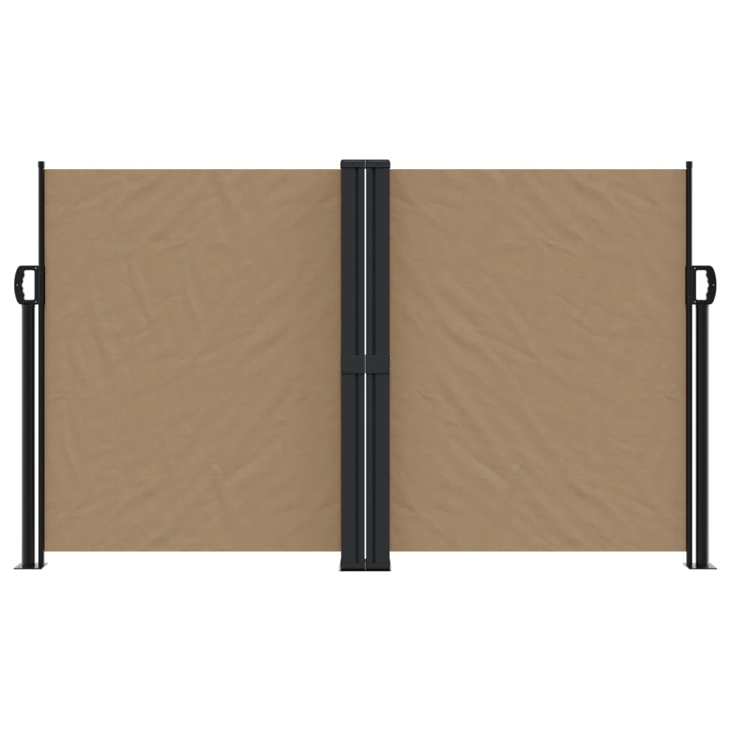 Uttrekkbar sidemarkise gråbrun 140x1200 cm