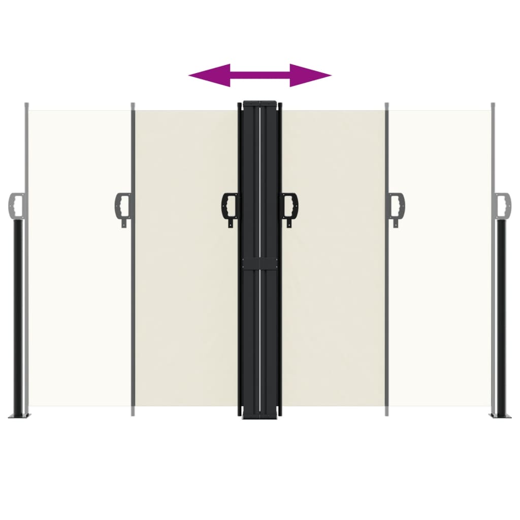 Uttrekkbar sidemarkise 160x1200 cm kremhvit