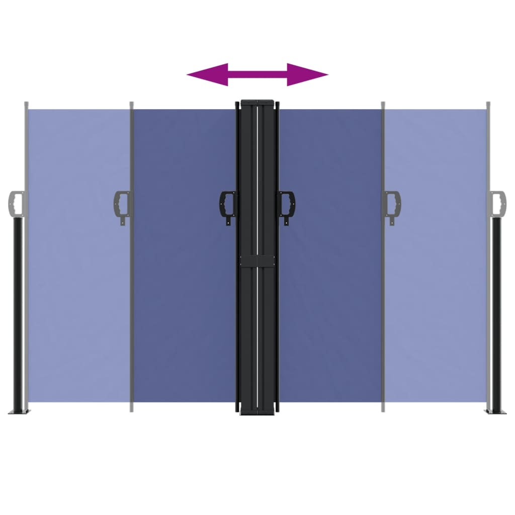 Uttrekkbar sidemarkise blå 160x1200 cm