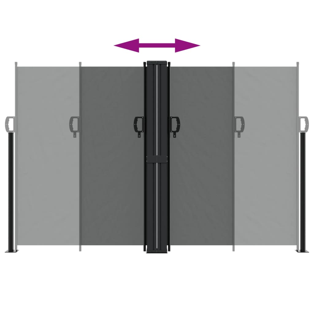 Uttrekkbar sidemarkise 160x1200 cm antrasitt