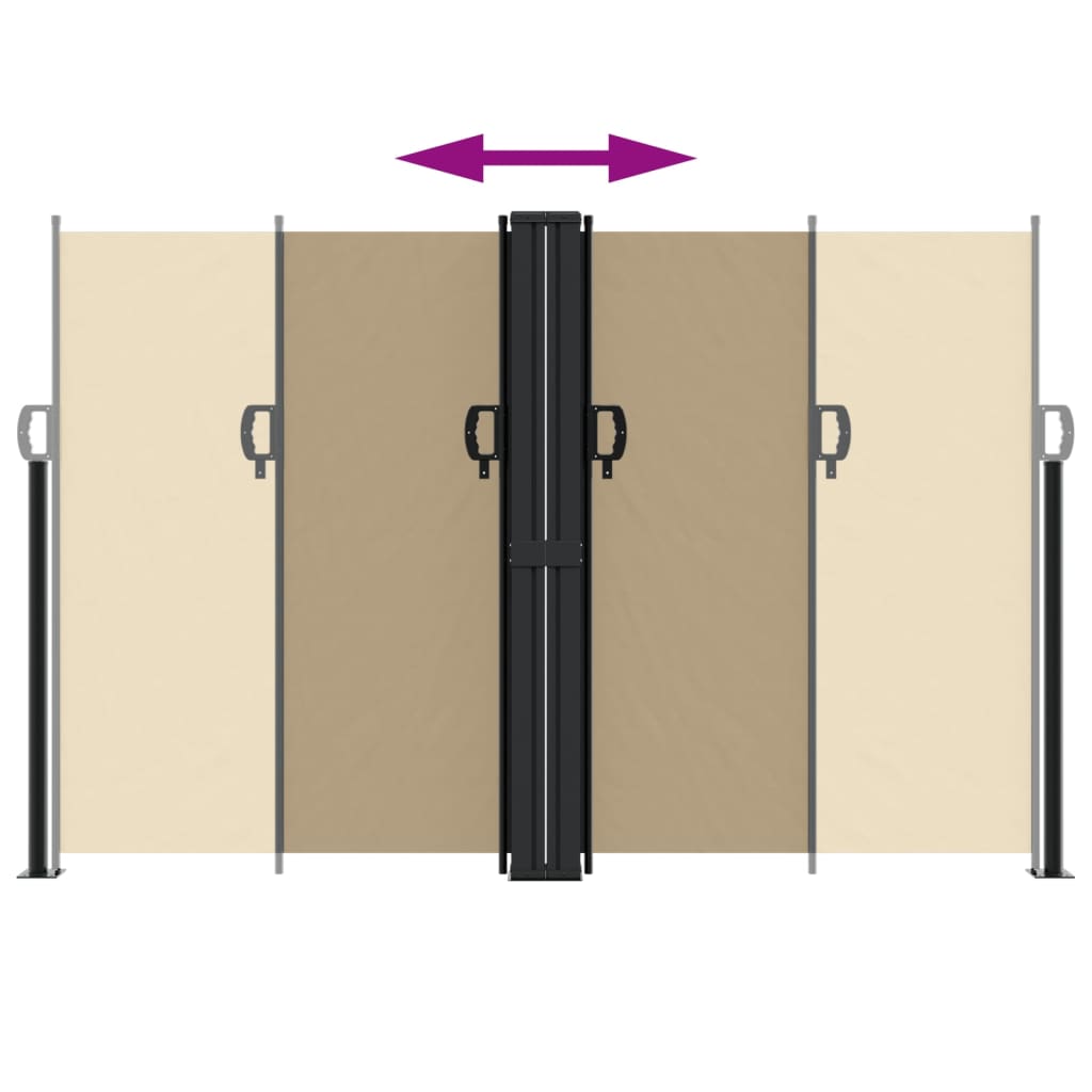 Uttrekkbar sidemarkise beige 160x1200 cm