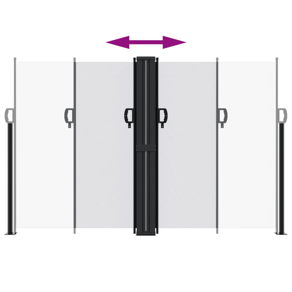 Uttrekkbar sidemarkise hvit 160x1200 cm