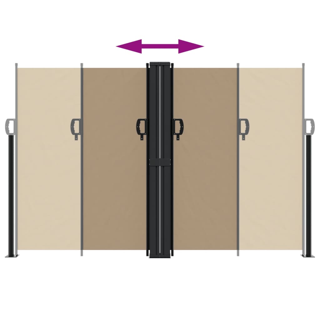 Uttrekkbar sidemarkise gråbrun 160x1200 cm