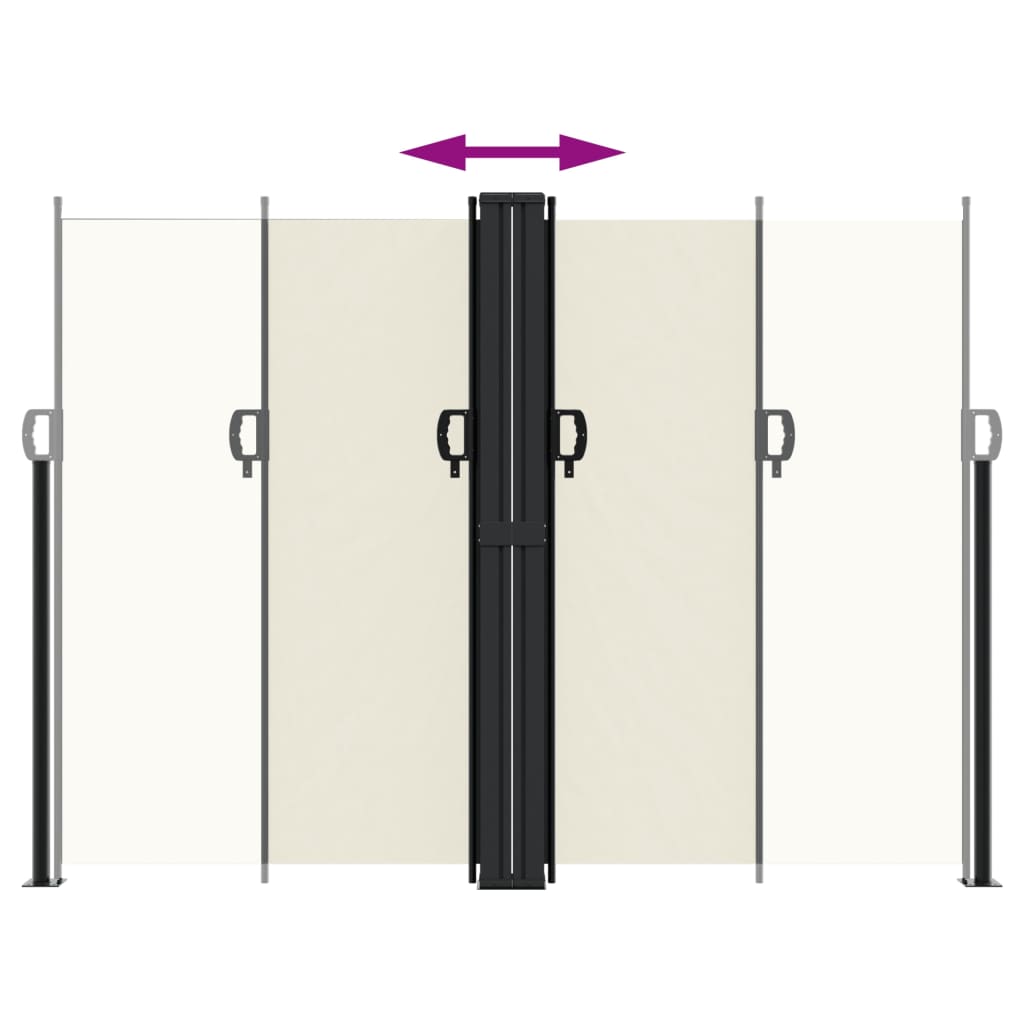 Uttrekkbar sidemarkise 180x1200 cm kremhvit