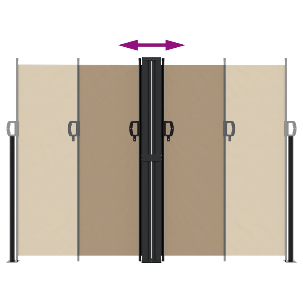 Uttrekkbar sidemarkise 180x1200 cm gråbrun