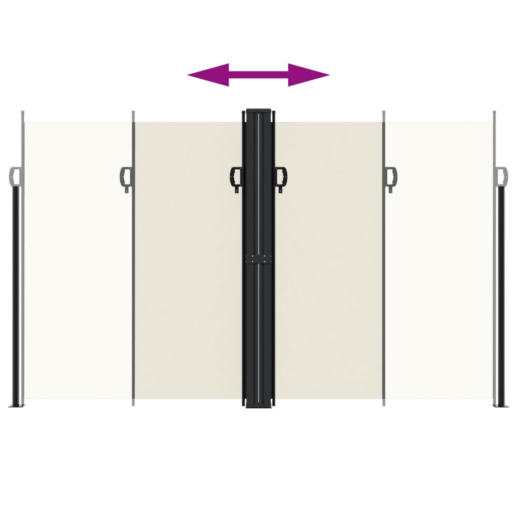 Uttrekkbar sidemarkise 200x1200 cm kremhvit