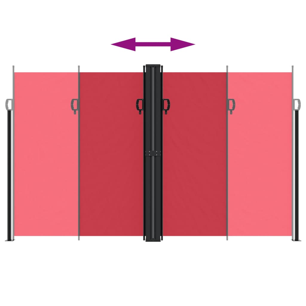 Uttrekkbar sidemarkise 200x1200 cm rød