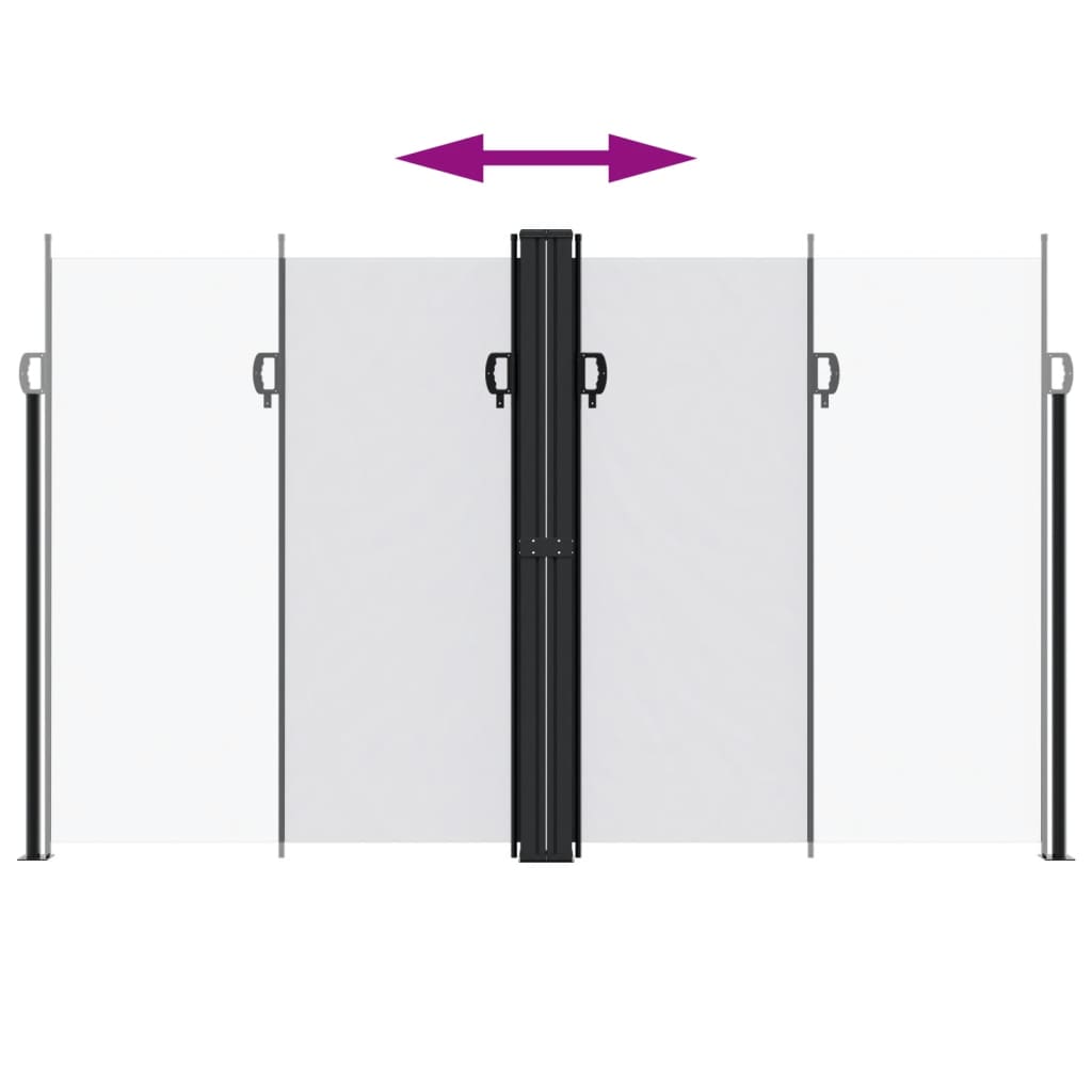 Uttrekkbar sidemarkise 200x1200 cm hvit