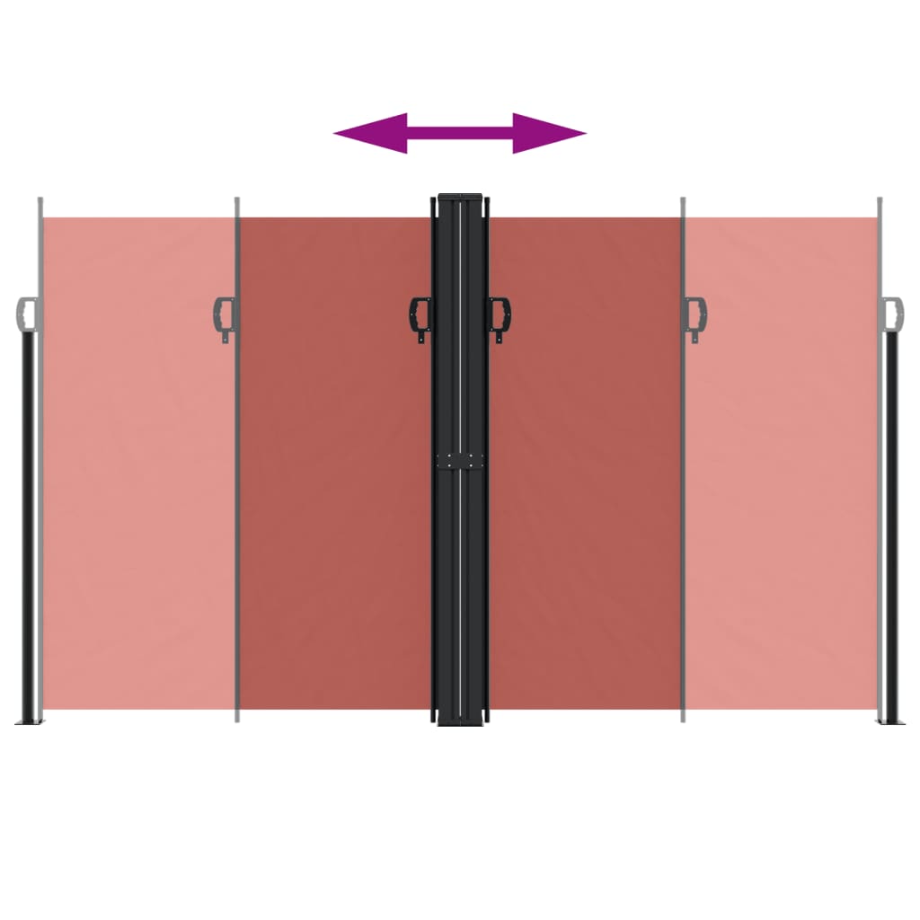 Uttrekkbar sidemarkise 200x1200 cm terrakotta
