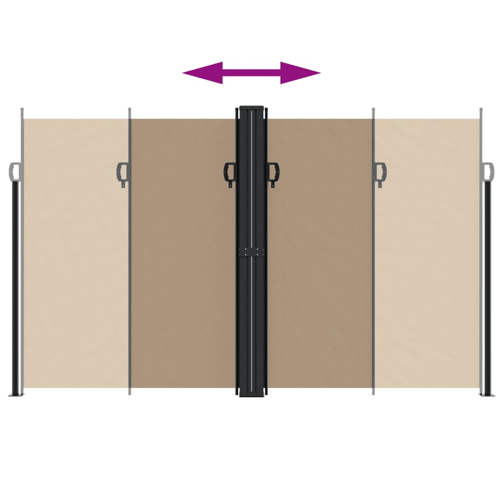 Uttrekkbar sidemarkise 200x1200 cm gråbrun