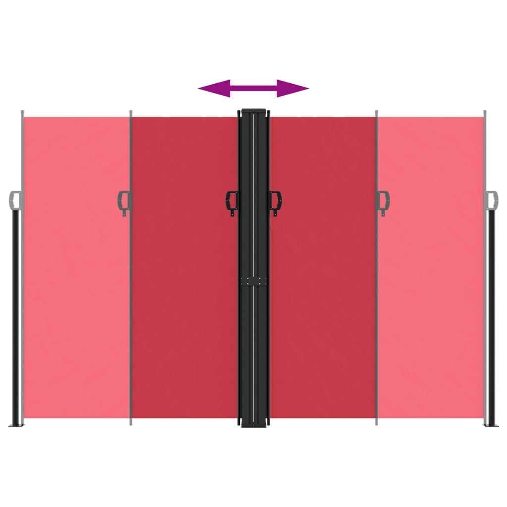 Uttrekkbar sidemarkise 220x1200 cm rød