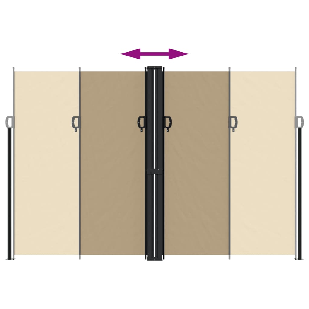 Uttrekkbar sidemarkise 220x1200 cm beige