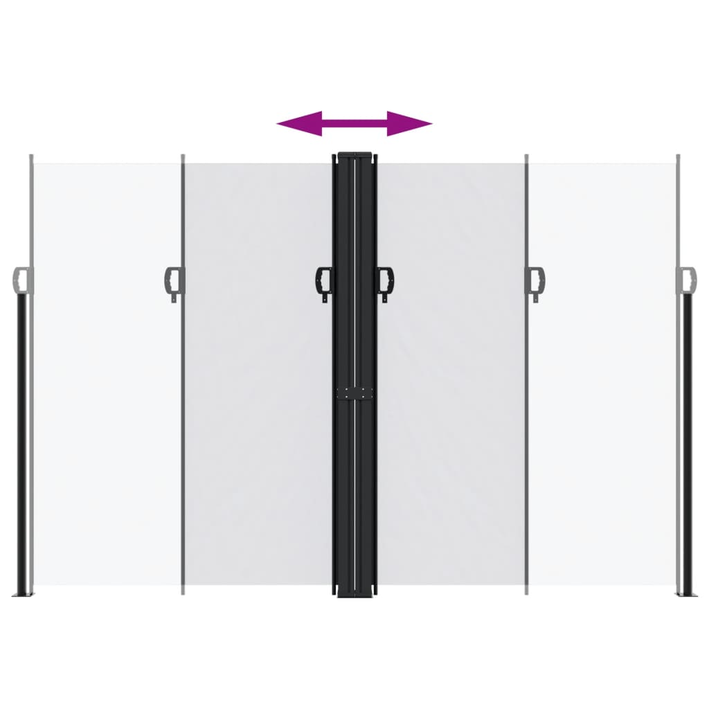 Uttrekkbar sidemarkise 220x1200 cm hvit