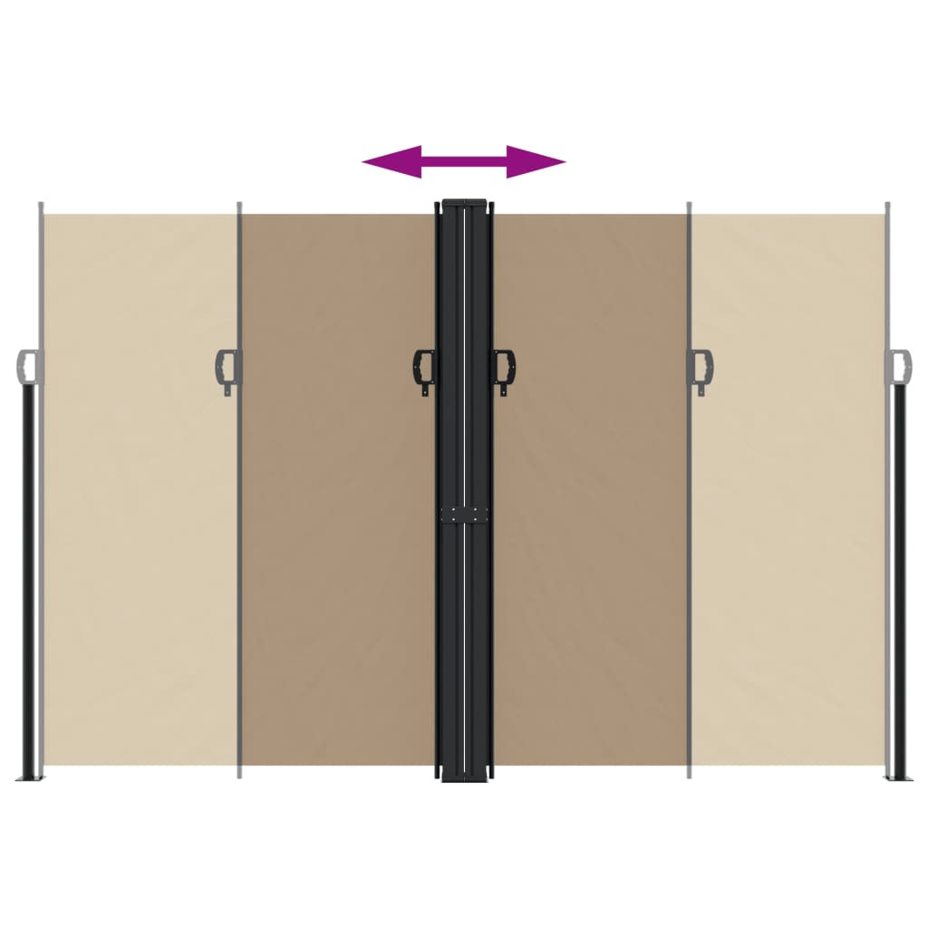 Uttrekkbar sidemarkise 220x1200 cm gråbrun