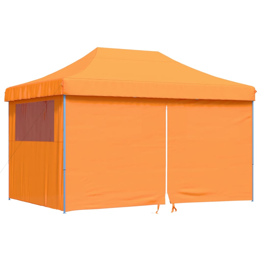 Sammenleggbart partytelt pop-up med 4 sidevegger oransje