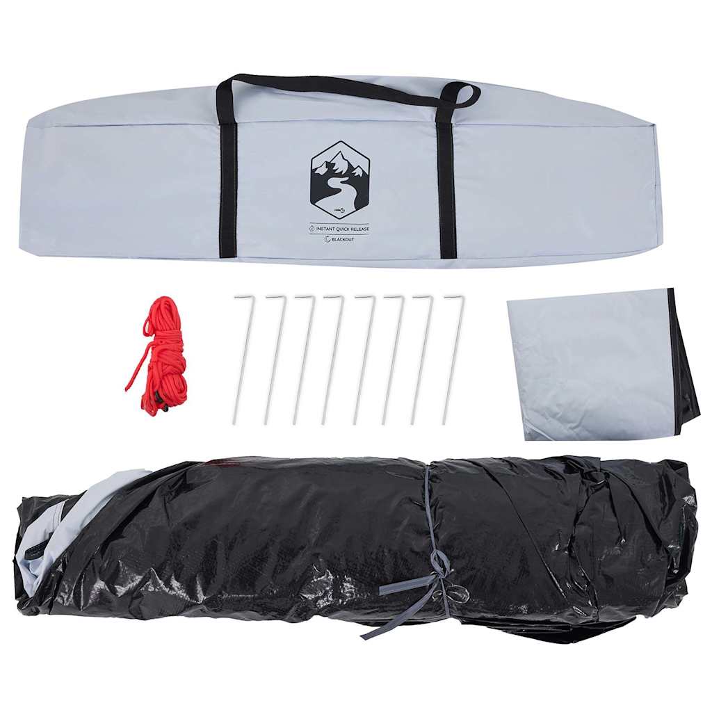 Campingtelt 4 personer hvit blendingsstoff hurtigutløser