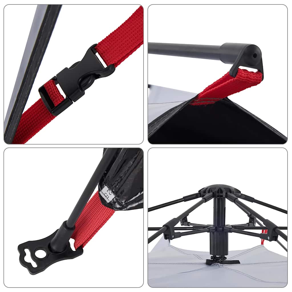 Campingtelt 4 personer hvit blendingsstoff hurtigutløser