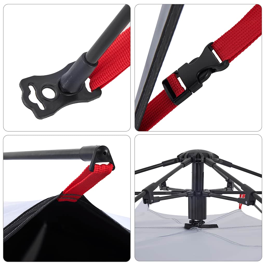 Campingtelt 5 personer hvit blendingsstoff hurtigutløser