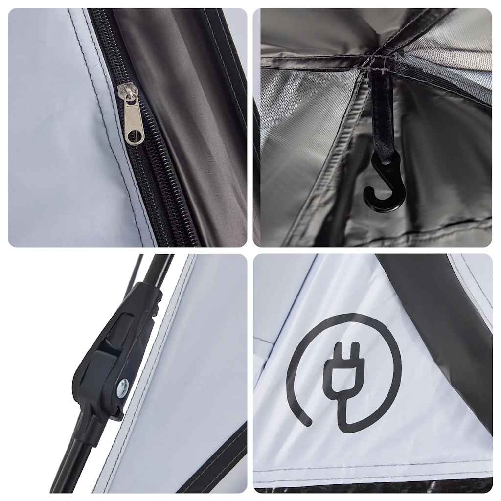 Campingtelt 5 personer hvit blendingsstoff hurtigutløser