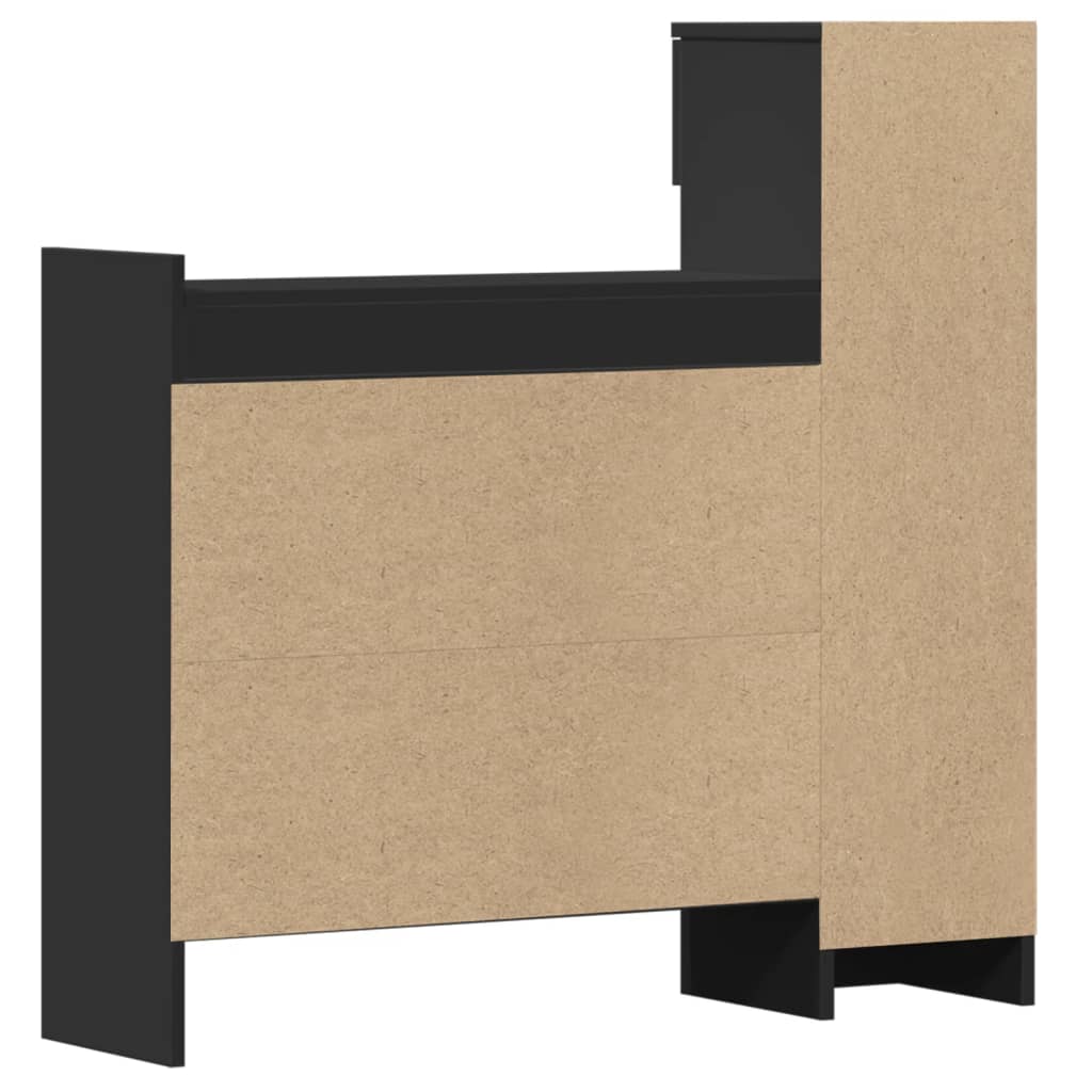 Skohylle svart 100,5x28x100 cm konstruert tre