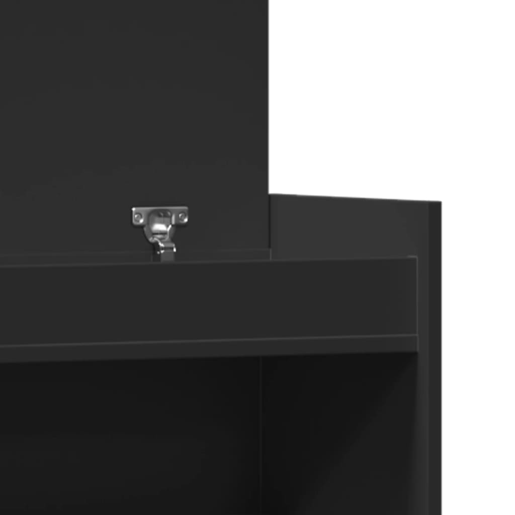 Skohylle svart 100,5x28x100 cm konstruert tre