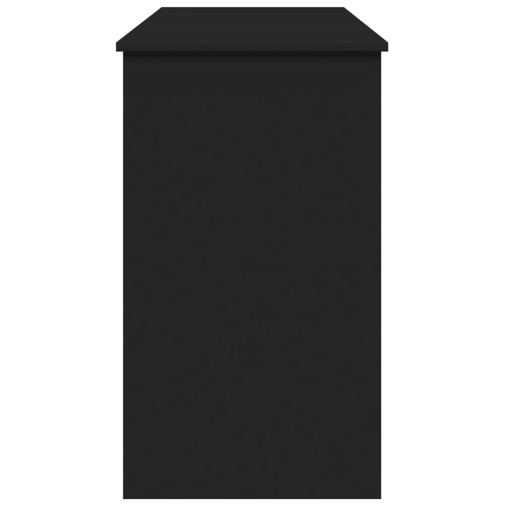 Sminkebord med speil svart 100x45x76 cm